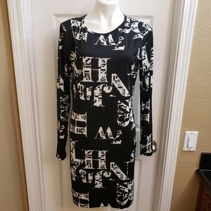 2x Black White Letter Dress